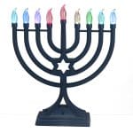 Navy LED Glow Menorah, Multifunction & Color Changing – Rite Lite