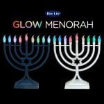 Navy LED Glow Menorah, Multifunction & Color Changing – Rite Lite – view 3
