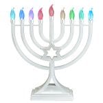 Pearl White LED Glow Menorah, Multifunction & Color Cha… – Rite Lite