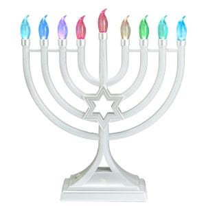 Pearl White LED Glow Menorah, Multifunction & Color Cha… – Rite Lite