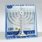 Silvertone LED Menorah with Clear Bulbs, USB Cable Incl… – Rite Lite – view 2