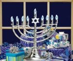 Silvertone LED Menorah with Clear Bulbs, USB Cable Incl… – Rite Lite – view 4