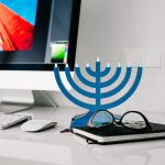 Go Menorah – LED, Battery/USB, Metallic Blue