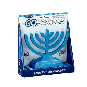 Go Menorah – LED, Battery/USB, Metallic Blue