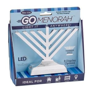 Rambam Style “Go Menorah”™ – Silver – Rite Lite