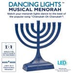 Navy “Dancing Lights” Musical Menorah – Rite Lite – view 4