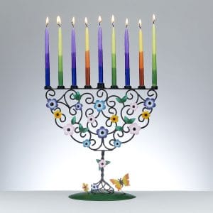 Flowering Tree of Life Hand-Crafted Metal Menorah – Rite Lite