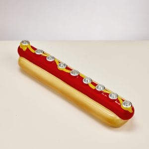 Hand-Painted Hot Dog Ceramic Menorah – Rite Lite