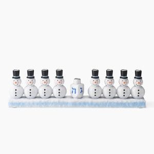 Chanukah Snowmen Hand-Painted Resin Menorah – Rite Lite