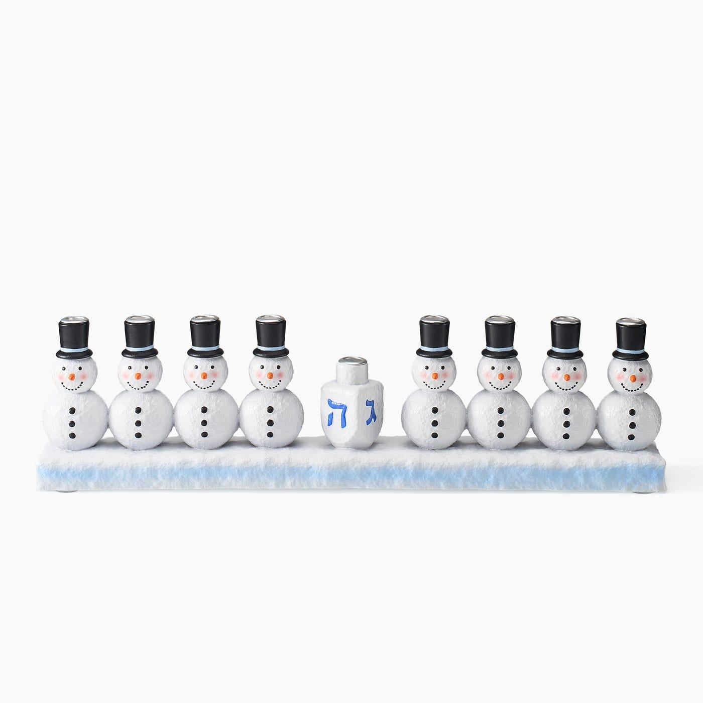 mfr-snow-r-1 Chanukah Snowmen Hand-Painted Resin Menorah – Rite Lite