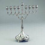 Polished Silvertone Curlicues Menorah – Rite Lite