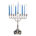 Polished Silvertone Curlicues Menorah – Rite Lite – view 2