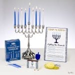 Set Of Silvertone Menorah, Candles, Gelt, Dreidel – Rite Lite – view 2