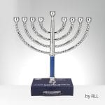 Classic Elegance Menorah with Hammered Blue Accents – Rite Lite – view 2