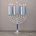 Classic Elegance Menorah with Hammered Blue Accents – Rite Lite – view 3