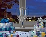 Classic Elegance Menorah with Hammered Blue Accents – Rite Lite – view 4