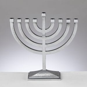 Traditional Hammered Menorah – Polished Aluminum – Rite Lite