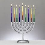 Traditional Hammered Menorah – Polished Aluminum – Rite Lite – view 2