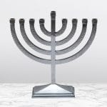 Traditional Hammered Menorah – Polished Aluminum – Rite Lite – view 3