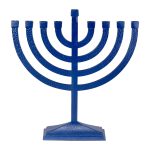 Traditional Hammered Menorah – Matte Navy