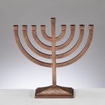 Traditional Aluminum Hammered Menorah – Copper Finish – Rite Lite