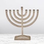 Aluminum Hammered Menorah – Pewter Finish – Rite Lite