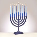 Traditional Menorah – Brushed Matte Navy Finish – Rite Lite – view 2