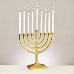 Traditional Satin Gold Finish Menorah – Rite Lite – view 2