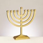 Traditional Satin Gold Finish Menorah – Rite Lite – view 3