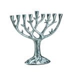 Textured “Tree of Life”™ Menorah – Antiqued Aluminum – Rite Lite
