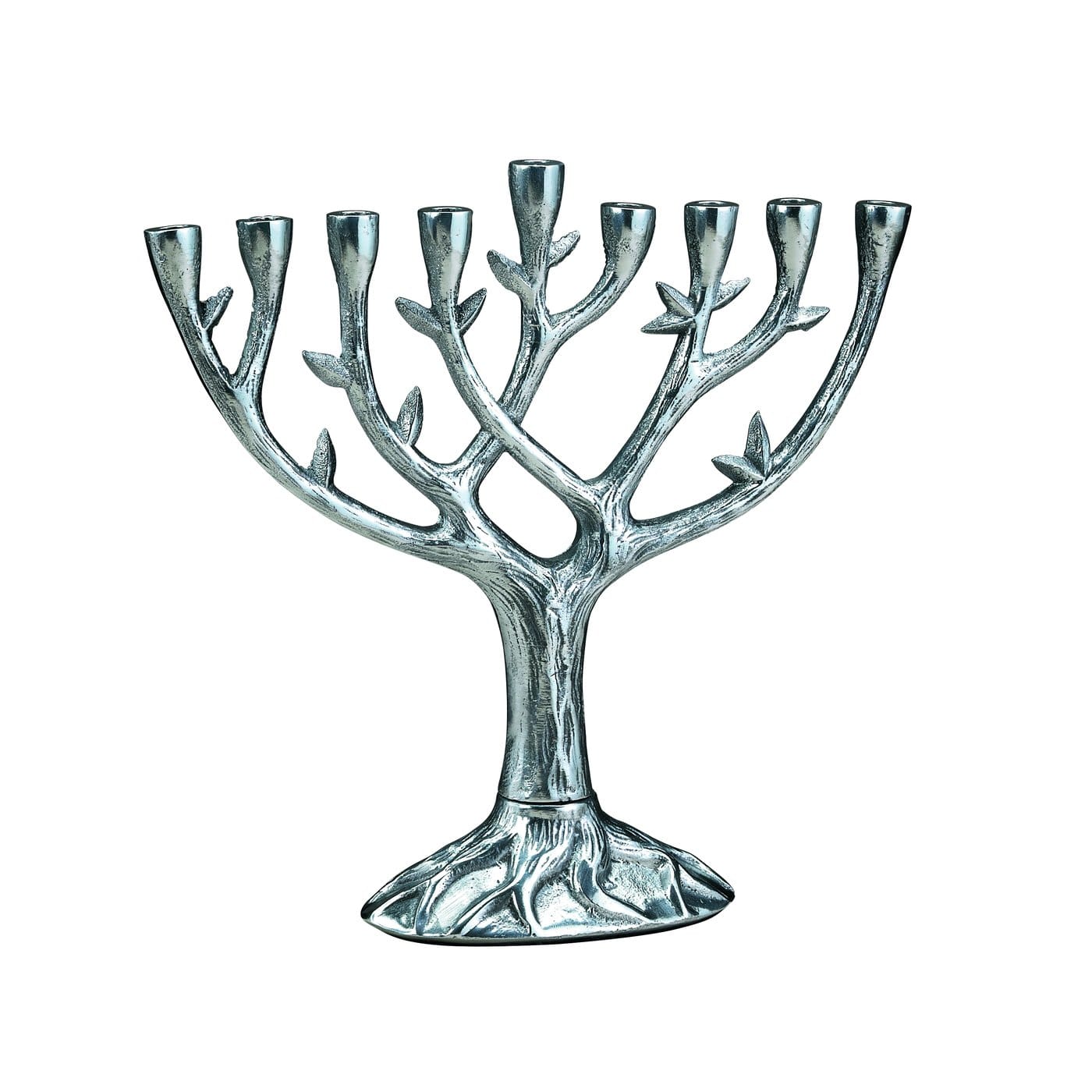 mp-life-med-1 Textured “Tree of Life”™ Menorah – Antiqued Aluminum – Rite Lite