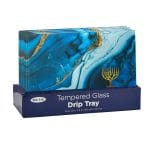 “Blue Marble” Tempered Glass Menorah Drip Tray – Rite Lite – view 2