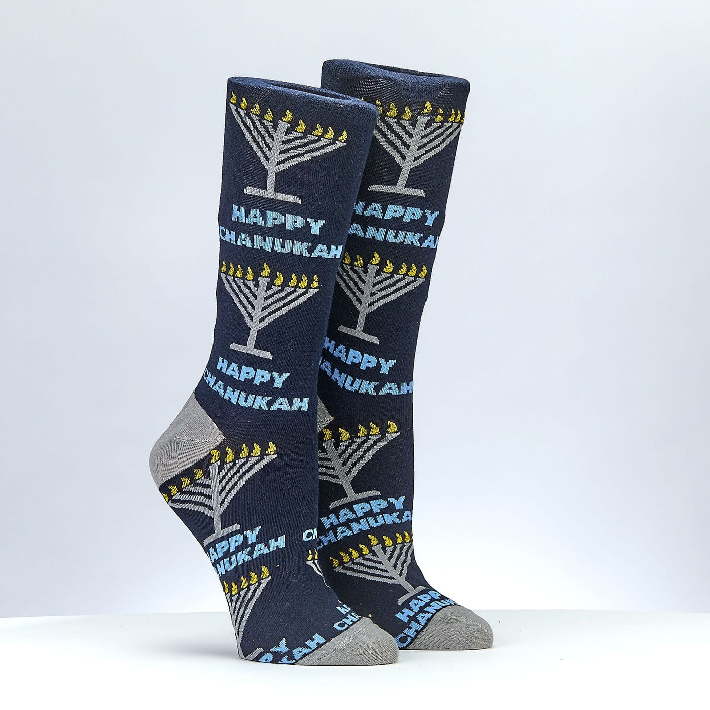 tyn-sock-a13-1 “Rambam Menorahs” Adult Crew Socks – Rite Lite