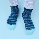 “I LOVE CHANUKAH” Youth Crew Socks – Rite Lite – view 2