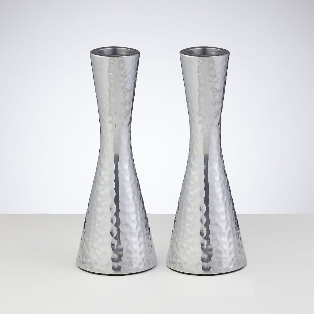 Hammered Polished Aluminium Candlesticks – Rite Lite