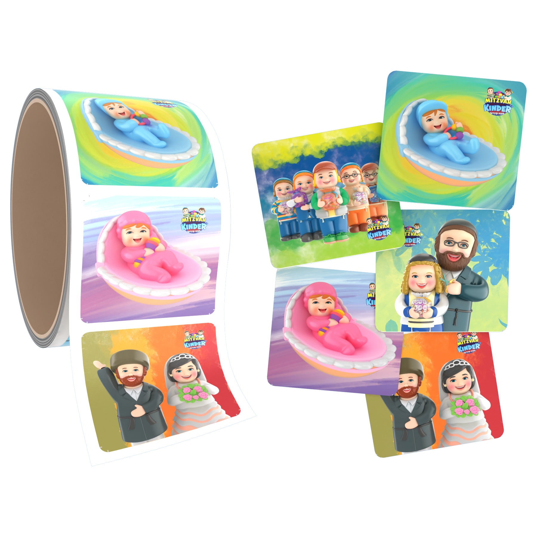 mk-full-3134 Mitzvah Kinder Mazel Tov Sticker Roll - Image 1